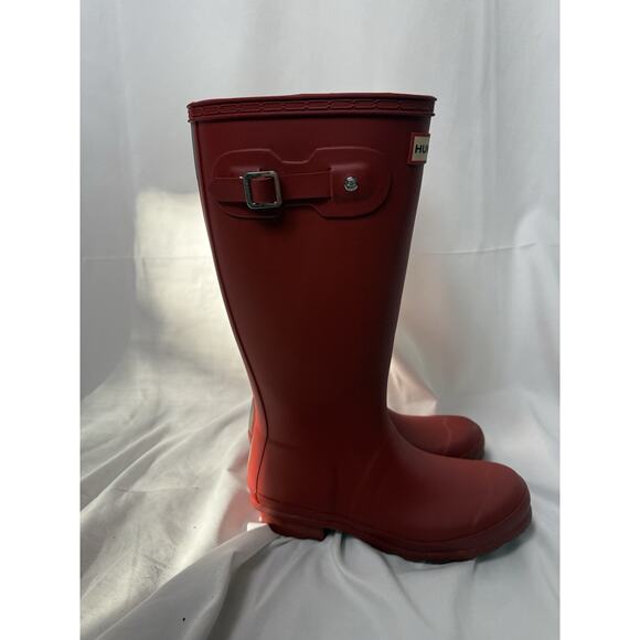 Hunter Original Tall Women's Rain Boots Matte Red Buckle US 5 EU 36 - Picture 7 of 8